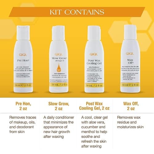 GiGi Post Waxing Essentials Kit, Pre & Post Wax Care Set Waxing Treatments, Skin Prep & Aftercare for Smooth Hair Removal, 2 oz Each thumbnail 4
