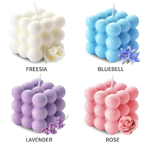 Aokala Scented Bubble Candles Gifts Set for Women, Large Candles for Home Decor Scented, 2 x 5.4 oz Soy Wax Aromatherapy Candles, Cube Aesthetic Candle, Ideal Gifts for Valentines Day, Mother's Day thumbnail 2