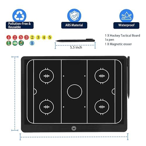 Magnetic Electronic Hockey Coaching Boards – 16 inch LCD Hockey Coaching Board, Portable Erasable Pro Strategy Board for Training Teaching Competition Command,Tactical Drawing Tablet Coach Gifts thumbnail 5