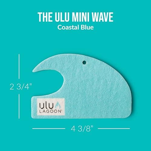 ulu Lagoon Hanging Car Air Freshener | Tropical Beach Coconut Surf Wax Scent Mini Wave | Long Lasting Car Freshener, Closet and Beyond | Made In USA | 3 Pack (Blue) thumbnail 5