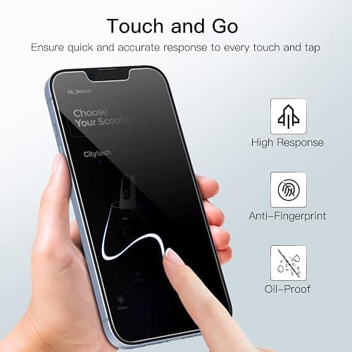 JETech Privacy Screen Protector for iPhone 16e 2025, iPhone 14 6.1-Inch, Anti Spy Tempered Glass Film, 2-Pack thumbnail 5