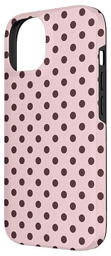 Pink and Brown Polka Dot Aesthetic Cute Large Polkadot Case for iPhone 14 thumbnail 2