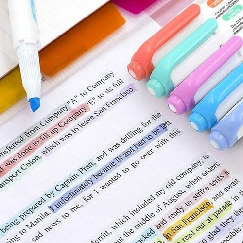 YOOUSOO 25 Pack Pastel Highlighters Assorted Colours, Dual Tip Bible Highlighter, Chisel Tip Mild Highlighters No Bleed Fluorescent Highlighter Pens for School Student Office Journals thumbnail 7