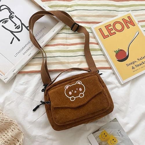 AWXZOM small cute Corduroy Crossbody bag min Kawaii Purse Crossbody Bag small Kawaii Wallet small Kawaii Crossbody Bag thumbnail 3