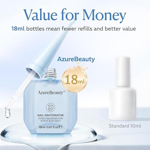 AZUREBEAUTY 18ml Nail Dehydrator and Primer, Acid-Free & Hema-Free Nail Prep Kit, No Lifting Bond for Gel Polish & Acrylic, Quick Dry Professional Natural Nail Primer for Long Lasting Manicure thumbnail 6