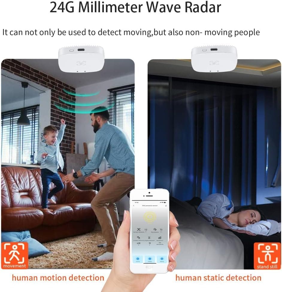 MmWave Human Presence Sensor, Zigbee millimeter wave radar detector, requires TUYA HUB, supports Home Assistant Zigbee2mqtt thumbnail 3