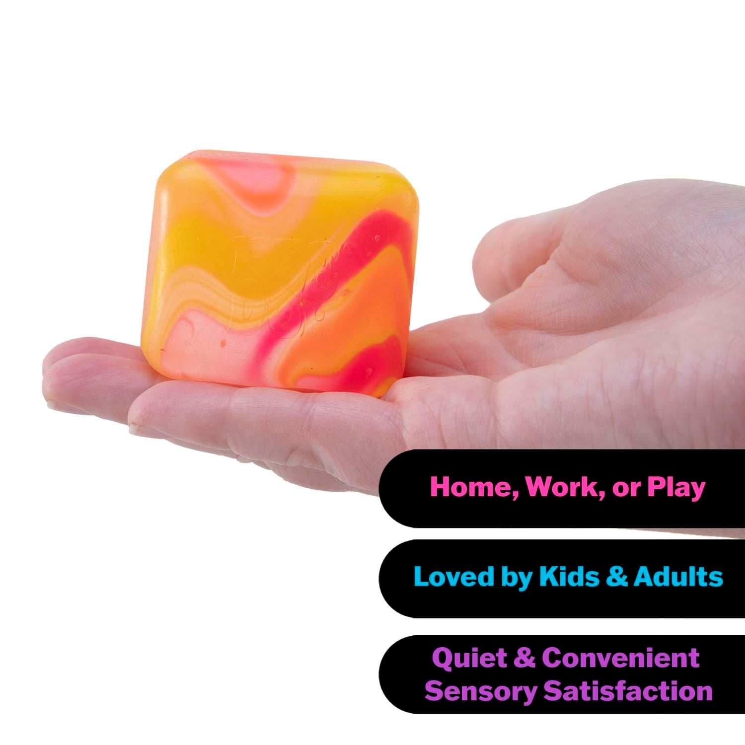 NeeDoh Nice Cube Swirl- Squishy Colourful Stress Toy, Soft & Stretchy Fidget for Sensory Play, Swirled Ice Cube-Inspired Design, Stress Relief for Kids & Adults, Fun Collectible, Assorted Colours thumbnail 4