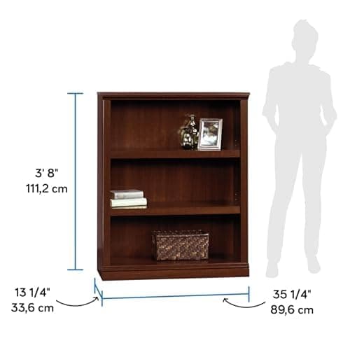 Sauder Miscellaneous Storage 3-Shelf Bookcase/ Book shelf, Select Cherry finish - Select Cherry Finish thumbnail 3