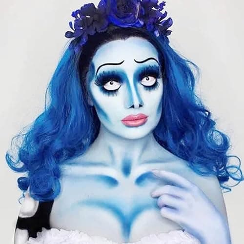 MEICOLY Light Blue Face Body Paint,Pale Baby Blue Face Paint Sadness for Halloween Corpse Bride Avatar Smurf Sally Cosplay Makeup,2.37Oz Large Tube Washable Body Paint for Adult and Kids thumbnail 4
