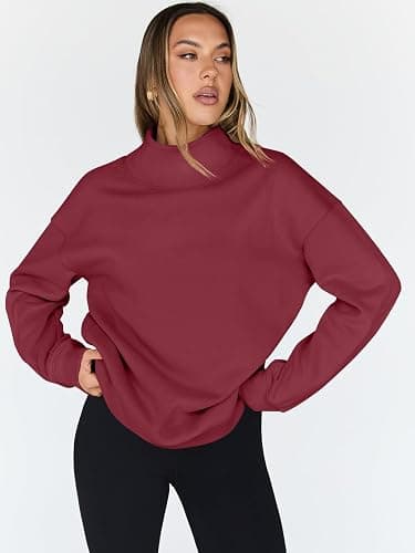 Trendy Queen Womens Oversized Sweatshirts Turtleneck Pullover Long Sleeve Hoodies Tops Fall Fashion Outfits 2025 Clothes thumbnail 2