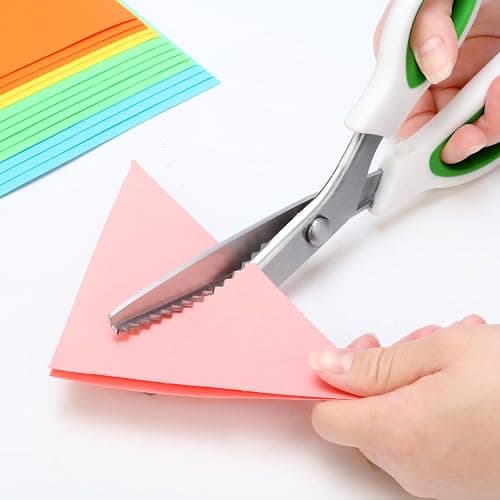 YUQGAOP Pinking Shears，9” Zig Zag Scissors for Fabric，Pinking Shears Scissors for Fabric Cutting，Professional Handheld Dressmaking，Great for Many Kinds of Sewing Fabrics Leather and Craft Paper thumbnail 2