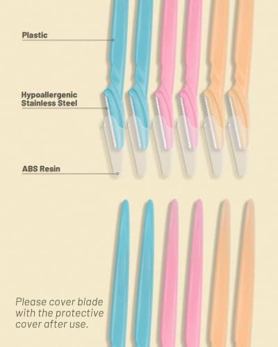Eyebrow Razor for Women, 12 Pcs Dermaplaning Tool for Face Professional, Face Razor for Women Facial Hair Remover thumbnail 4