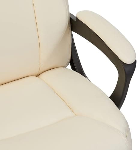 Amazon Basics Classic Puresoft PU Padded Mid-Back Height Adjustable Office Computer Desk Chair with Armrest, 26"D x 23.75"W x 42"H, Cream thumbnail 6