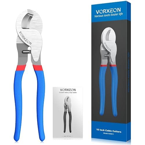 VORXEON Cable Cutters 10 Inch Heavy Duty Wire Cutter High Leverage Cutter Tool Big Wire Cutters, Electrical cable cutters For Aluminum, Copper, Communications and Ethernet Cable thumbnail 7