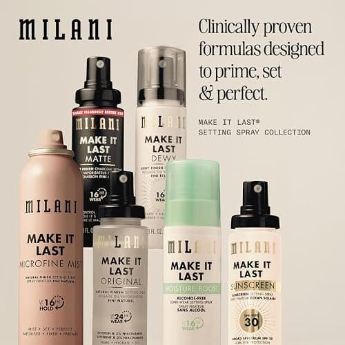 Milani Setting Spray + Primer, Make It Last Original - Natural Finish with Niacinamide for Hydration, Setting Spray for Makeup and Face Primer, 3-in-1 Prime + Hydrate + Set, 2.03 Fl. Oz thumbnail 9