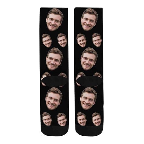 Custom Face Socks with Picture, Personalized Customized Funny Sock for Men Dad Family Father's Day thumbnail 4