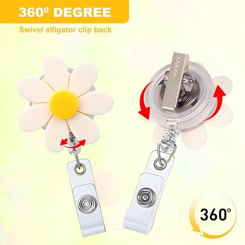 Badge Reel Holder Retractable with ID Clip, Nurse Badge Reel for Lab Techs, Nurses, Medical Assistants, Nursing Assistants, Lab Week Gift,LPN,L&D Funny Accessories (Little Daisy) thumbnail 4