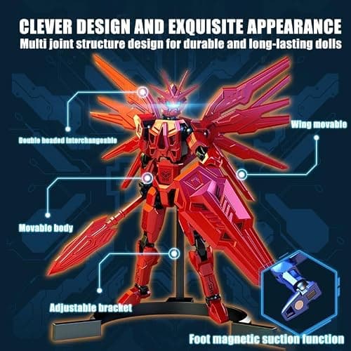 T13 Action Figure 2-Pack Set, Titan 13 Robot 3D Printed Already Assembled Collectible Toy with Dummy 13 Figure for 6 7 8 9 10 11 12 Years old Kids Gift, Titan13 & T-13 Model Kit for Kids & Adults thumbnail 3