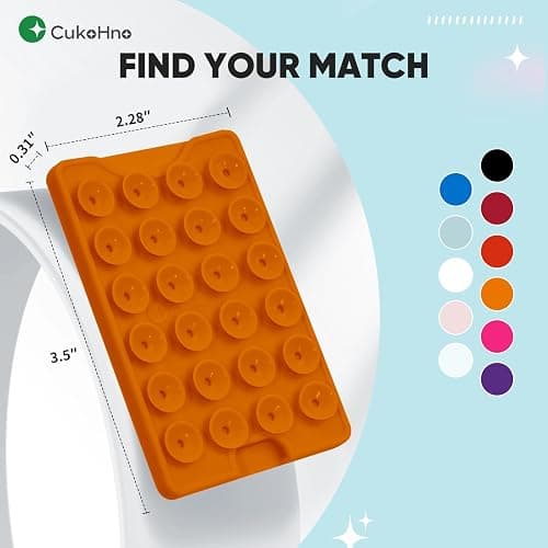 CukoHno Classic - Suction Phone Card Holder Adhesive Mount,Up to 3 Cards,Hands-Free,Strong Grip Holder for Selfies and Videos,2.28″x 3.5″,Hot Pink thumbnail 2