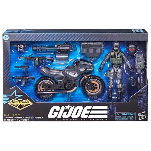 G.I. Joe Classified Series #127, Night Force Jason Shockwave Faria & Night Pursuit Cycle, 6” Action Figure, Exclusive thumbnail 4