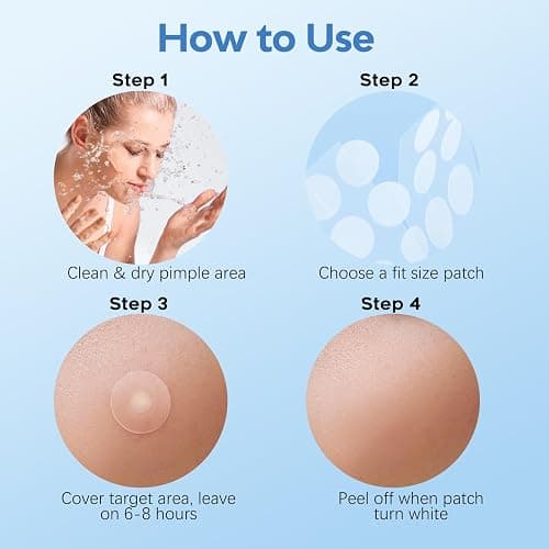 Large Pimple Patches for Face 331 Patches,Hydrocolloid Acne Patch Skincare Blemishes Zit Breakouts Bandages Big Spot Covers for All Skin Types w/Tea Tree Salicylic Acid & Cica Oil|Bigpack,Larger Size thumbnail 7