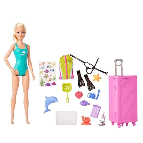Barbie Careers Playset, Mobile Lab Set with Blonde Marine Biologist Fashion Doll & 10+ Accessories, Case Opens for Storage & Travel - Blonde - Multicolor thumbnail 2