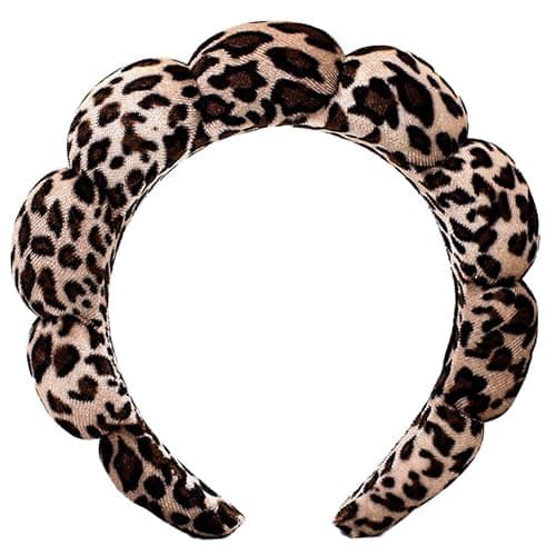 AOENJIE Spa Headbands for Washing Face or Makeup, Sponge Bubble Skincare Headbands, Puffy Terry Cloth Hairband for Women, Skin Care Makeup Headwear Hair Accessories for Girls - Image 1