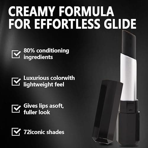 HHLTOH Black Cream Matte Lipstick Stick for Women - Smooth Crayon Lips & Face Paint Stick, Natural Pigmented Black Lip Color for Halloween Birthday Party Makeup, Lápiz labial mate en crema negra, 01 thumbnail 4