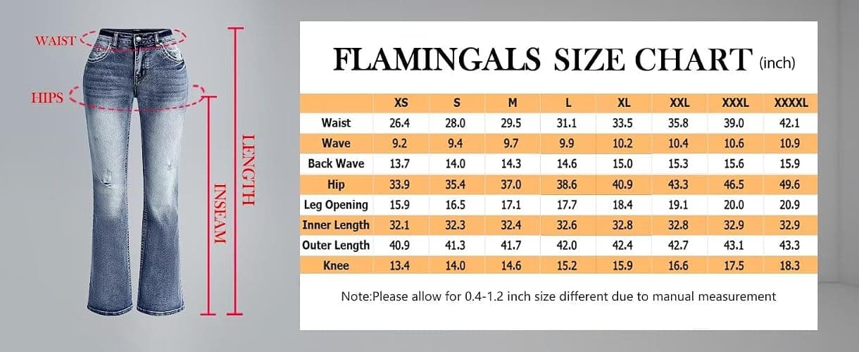 Flamingals Boot Cut Trendy Stretch Jeans Butt Lifting Tummy Jeans for Women | Control Denim Pants Sea, Bootcut Jeans for Women, Denim Fabric, Stretch Comfort, Stretchy thumbnail 7
