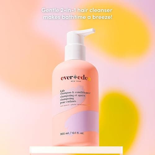 Evereden Kids Shampoo and Conditioner 2-in-1: Cool Peach, 8.5 fl oz. | Clean, Vegan, & Gentle Care for Kids | Toddler Shampoo and Conditioner for Healthy Scalp & Hair | Age 4+ thumbnail 3
