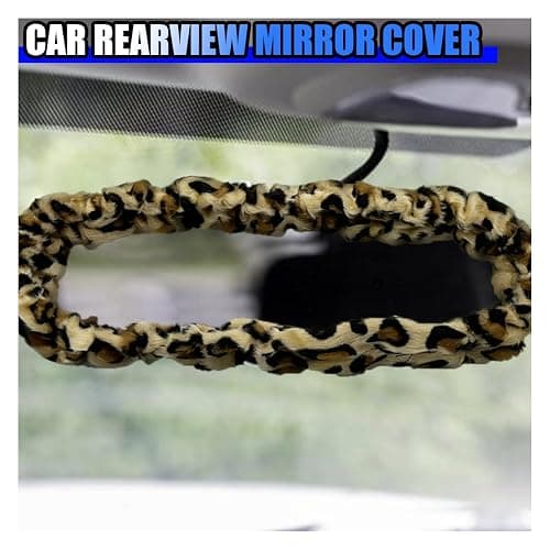 UHANBUT Soft Plush Car Rear View Mirror Cover, Cute Automotive Interior Mirrors Protector for Women, Universal Elastic Vehicle Rear View Mirror Decoration Accessories for Car, Truck (Leopard Print) thumbnail 6