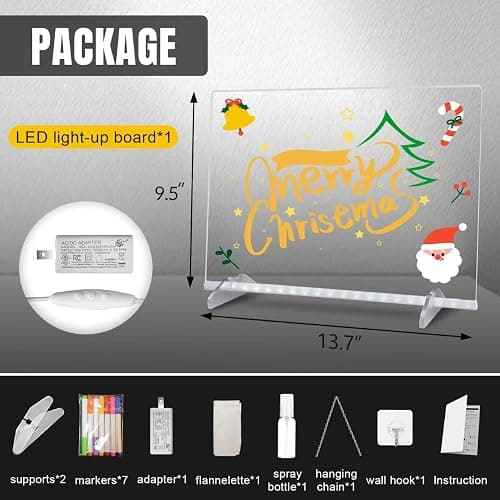 Led Drawing Board for Kids, LED Note Board with Colors,Doodle Glow Drawing Boards, 13.7"X10" 6 Modes & 8 Colors, Light Up Drawing Pad with Battery Box for Home/Office/Decor thumbnail 3