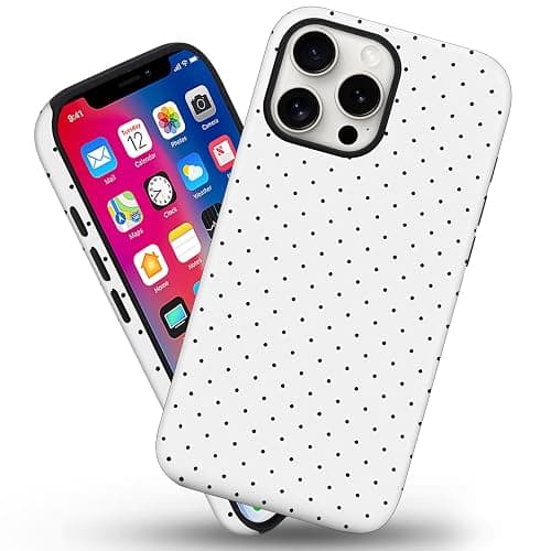 flewfun Magnetic for iPhone 13/14 Case Cute Polka Dot Phone Case, Shockproof Slim TPU and Hard PC Protective Phone Cover Compatible with MagSafe Designed for Women Girls, White thumbnail 2