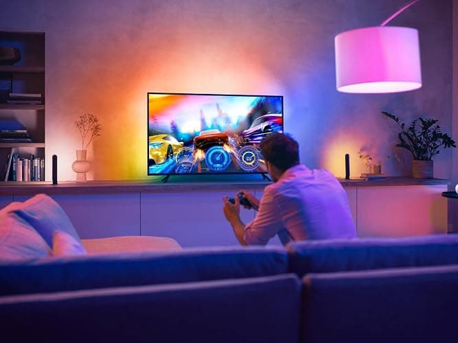 Philips Hue Lightstrip Play Gradient pour TV 55 pouces, Bande ambilight pour synchronisation de la lumière avec l'écran, Bande led compatible avec Alexa, Google Assistant et Apple Homekit thumbnail 4