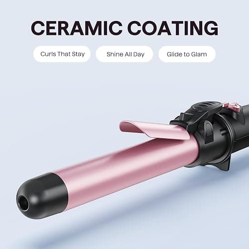 Wavytalk Rotating Curling Iron, Curl Cycle, 1 Inch Automatic Curling Wand for Long Hair, Get Effortless Beach Waves with Self Spinning Barrel up to 430°F with Home Button, Dual Voltage, Rose Gold thumbnail 5
