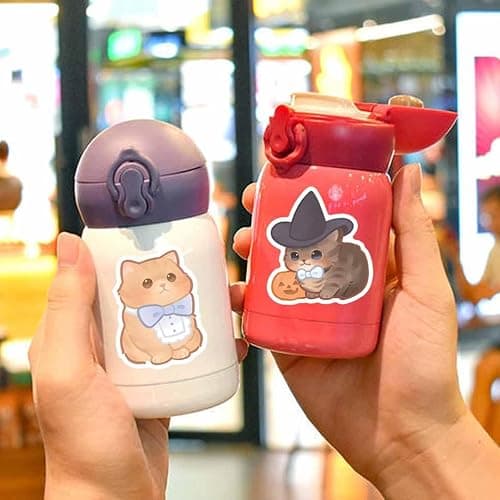 Cute Cat Stickers for Kids Teen Adults 100 Pack, Waterproof Kawaii Stickers Water Bottle Laptop Phone Case Scrapbooking, Cat Birthday Party Kawaii Gift Thing Stuff Item Boy Girl (Kawaii cat 100pcs) thumbnail 2
