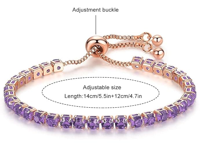 Suyi Tennis Bracelets for Women Cubic Zirconia Bracelet Adjustable Slider Bracelet Jewelry thumbnail 4