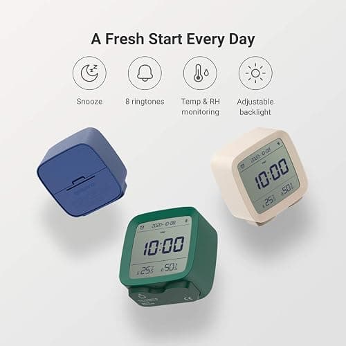 qingping Bluetooth Alarm Clock, Works with Mi Home, Smart Digital App Controlled Clock with Date, Time, Temperature, Humidity, Snooze, 16 Alarms and 8 Ringtones thumbnail 3
