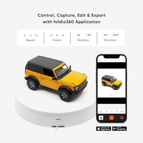 ORANGEMONKIE Foldio360 Smart 360 Photography Turntable for 360 Product Photography / Create 360 Degree Images and Video for Your Shop, YouTube, TikTok, Instagram, 3D Scanning - Foldio360 thumbnail 5