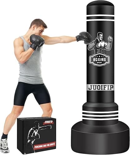 Freestanding Punching Bags for Adults - 175cm Heavy Punching Bag with Stand - Men Standing Boxing Bag Inflatable Kickboxing Bag for Training MMA Muay Thai Fitness - Image 1