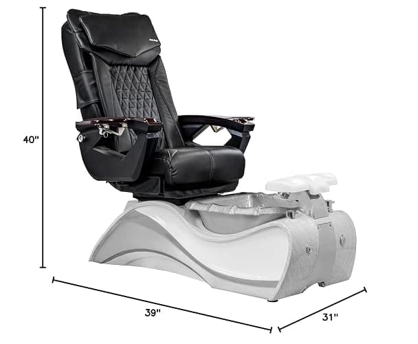 FIOR Shiatsulogic Pedicure Chair 18-LX with Discharge Pump Stylish Pedicure Tub with Pipe-Less Magnetic Jet, White/Grey Oak Trim, Black Coverset thumbnail 2
