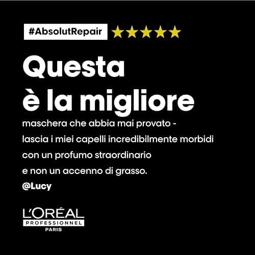 L'Oréal Professionnel Paris Maschera Gold professionale per capelli secchi e danneggiati Absolut Repair Serie Expert, Formula ristrutturante leggera, 250 ml thumbnail 7