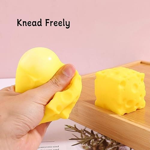 Small Mini Cheese Squishy - Tiny Soft Rising Food Squeeze Toys, Stress Relief, Sensory Fidget for Adults Yellow Soft Novelty Cute Party Favors (2 Inch) thumbnail 3