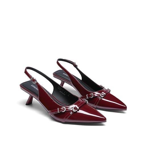 DREAM PAIRS Women's Low Kitten Heels Slingback Closed Pointed Toe Comfortable Dressy Pumps Wedding Party Casual Elegant Dress Shoes thumbnail 6