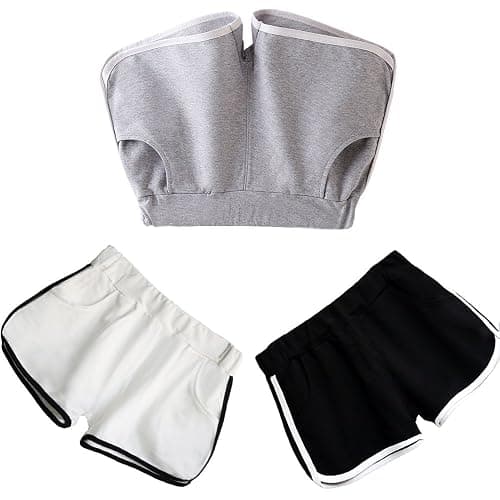 Beauty_yoyo Mid-Waisted Workout Shorts for Women & Teens-3 Pack Soft Cotton Blend Yoga Running Gym Shorts with Side Pockets thumbnail 2