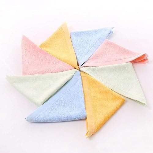 Baby Washcloths 100% Organic Bamboo Bath Washcloth Reusable Face Towels Anti-Bacterial Soft Towel Set Perfect for Newborn (8 pack) thumbnail 3