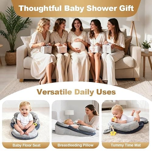 LOVE MAGE Baby Feeding Pillow, Anti Overflow Breast Feeding Pillow, Baby Lounger & Tummy Time Mat, Detachable Design thumbnail 7