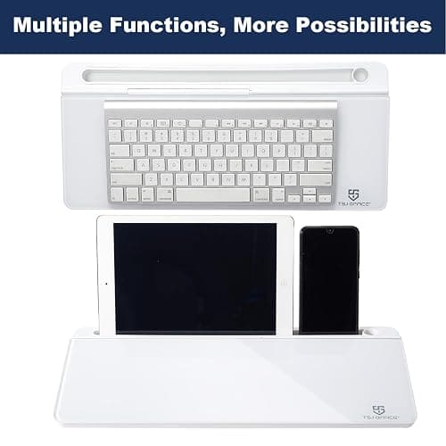 TSJ OFFICE Small Desktop Whiteboard -Glass Dry Erase Board Computer Keyboard Stand White Board Surface Pad with Drawer, Desk Organizers with Accessories for Office, Home, School Supplies thumbnail 5