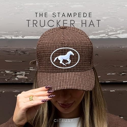 Vintage Western Trucker Hat | Men & Women | Country Cute Caps for Cowgirls Cowboys | Camo Denim Embroidered Cotton | Snapback thumbnail 4