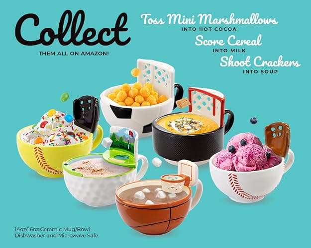 MAX'IS Creations The Mug with a Hoop Basketball Mug Funny Ceramic Coffee Mugs Cereal Bowl Sports Coach Kids Basketball Gifts for Boys 8-12 12-14 Girls Stuff Accessories Mini-Hoop for Kids, 16oz thumbnail 8